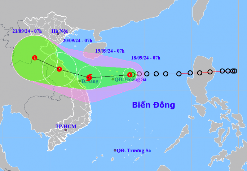 Áp thấp nhiệt đới hướng vào Bắc và Trung Trung Bộ