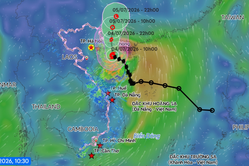 Hoàn lưu bão số 1 Maysak áp sát đất liền Quảng Ninh - Hải Phòng